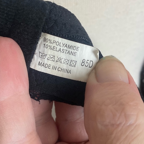 Offer??   Shein black bra stretch lace floral pattern bow adjustable 85D = 38D - Picture 10 of 13